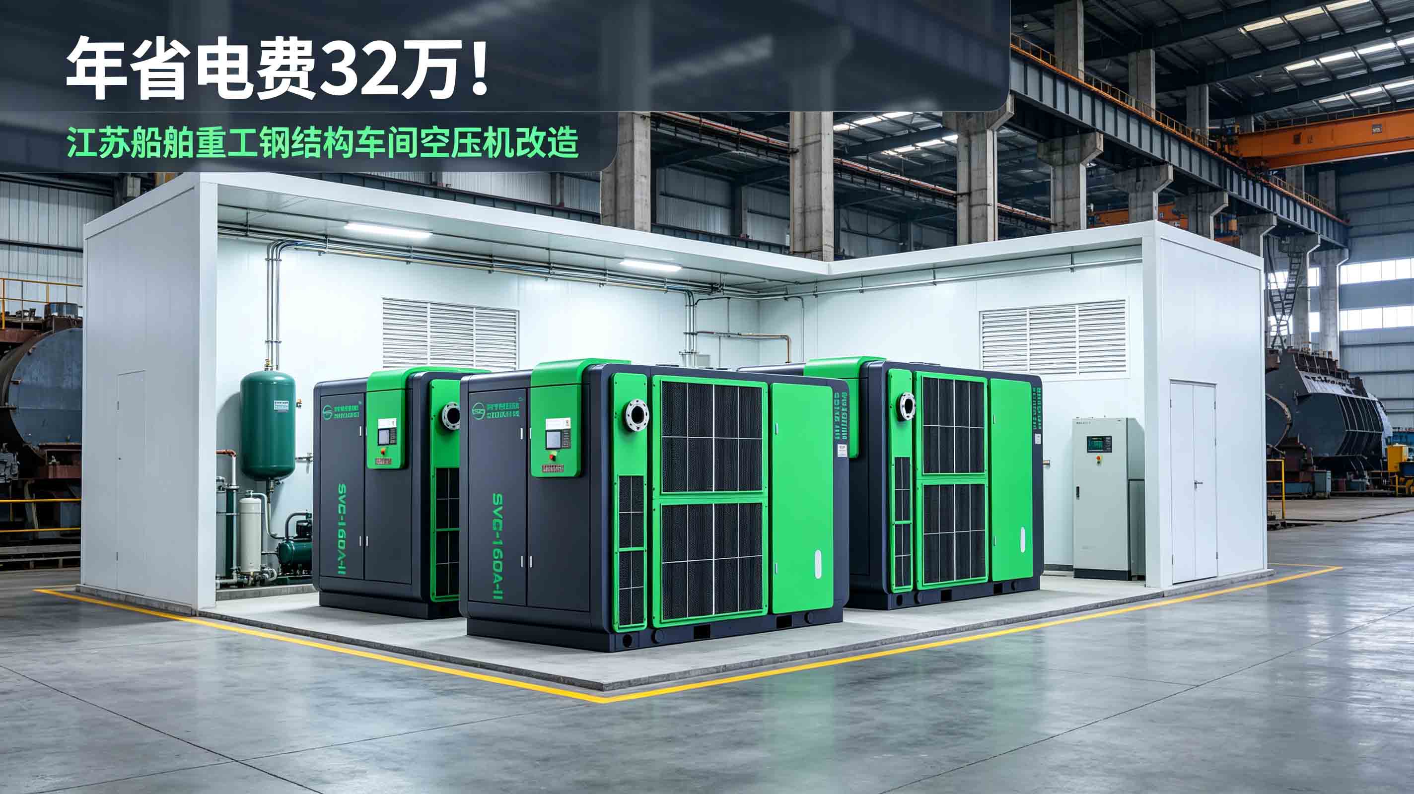 萨震160kW双级永磁变频空压机船舶行业应用